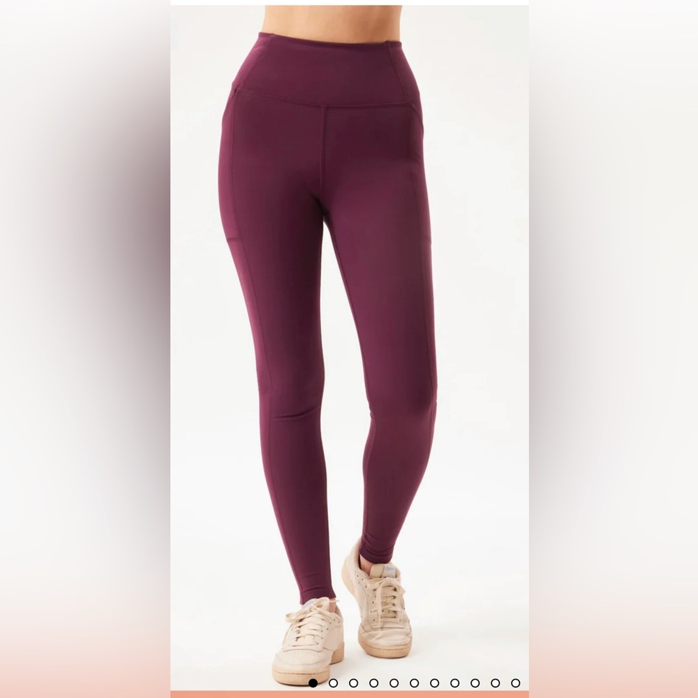 Girlfriend collective plum compressive pocket  leggings